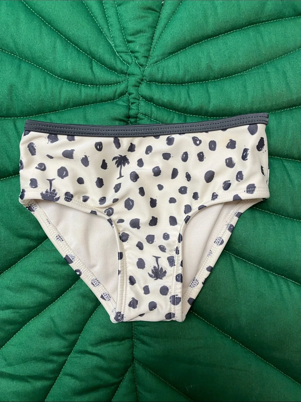 Cat and Jack two piece Hawaii palm tree black and white polka dot swimsuit. 3T